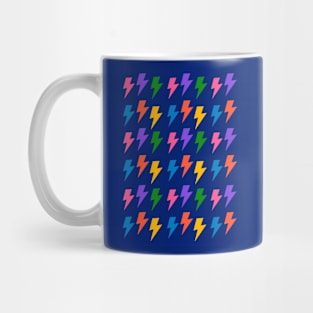 Rainbow Lightning Bolts Pack on Navy Blue Mug